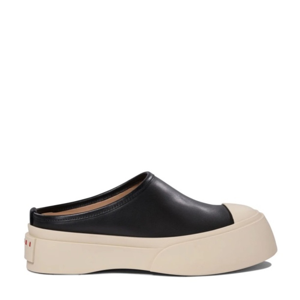 MARNI Black Leather Pablo Round Toe Slip-On Platform Sabot Mules Size EU41 US 11